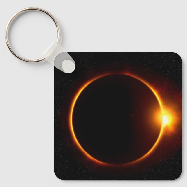 Solar Eclipse Dark Sun & Moon Keychain (Front)