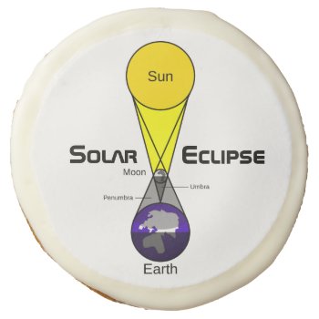 Solar Eclipse Diagram Sugar Cookie by GigaPacket at Zazzle
