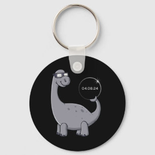 Solar Eclipse Dino 04.08.2024 Fun Toddler Boys Gir Keychain