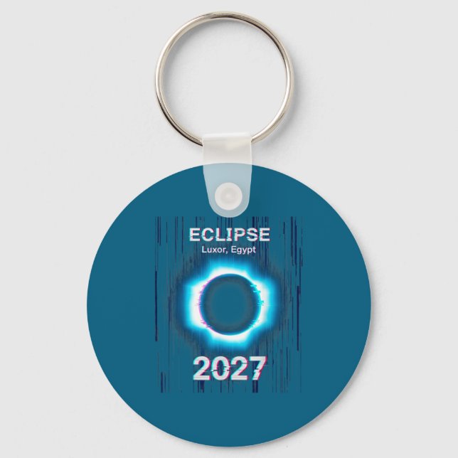 Solar Eclipse Egpyt Total Solar Design Keychain (Front)
