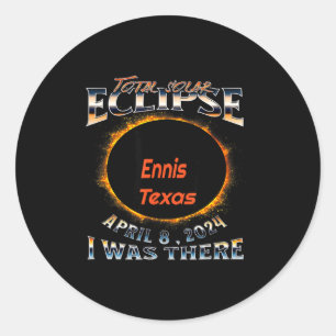 Solar Eclipse Ennis Texas There Classic Round Sticker
