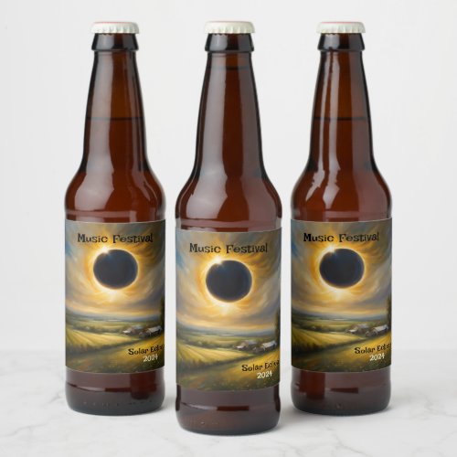 Solar Eclipse Farm Midwest Customize Set of 6 Beer Bottle Label