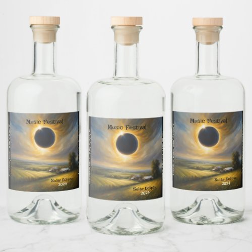 Solar Eclipse Farm Midwest Customize Set of 6 Beer Liquor Bottle Label