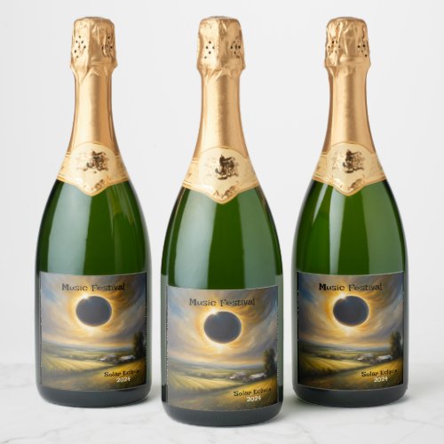 Solar Eclipse Farm Midwest Customize Set of 6 Sparkling Wine Label