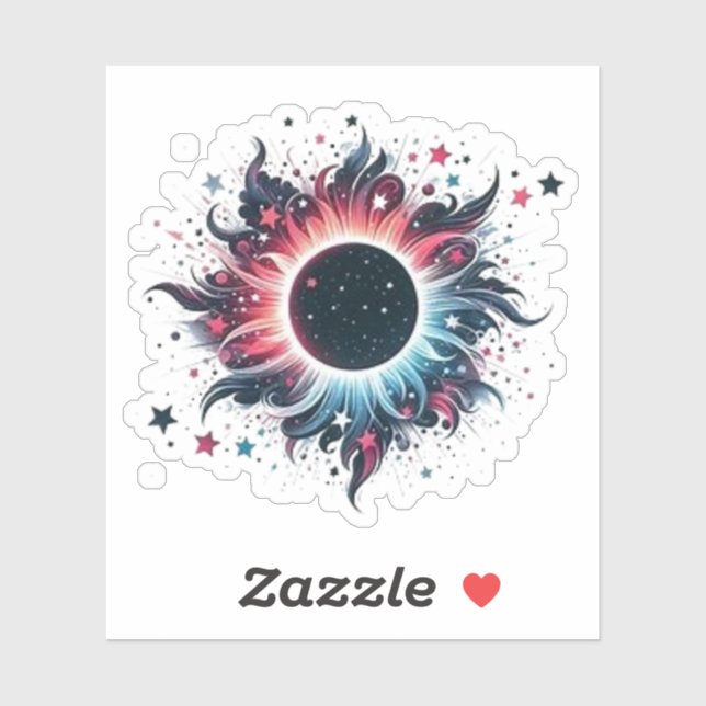 Solar eclipse flower sticker (Sheet)