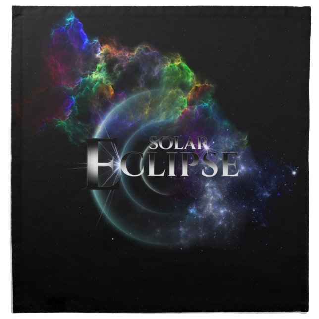 Solar Eclipse Fractal Art Spacescape Cloth Napkin (Front)
