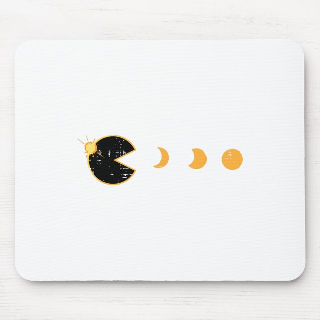 Solar Eclipse Gamer Eating Sun Retro Video Game Me Mouse Pad (Front)