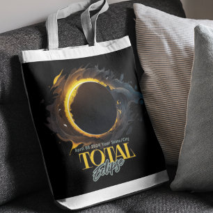 Solar Eclipse Gift 2026 Your City State Black  Tote Bag