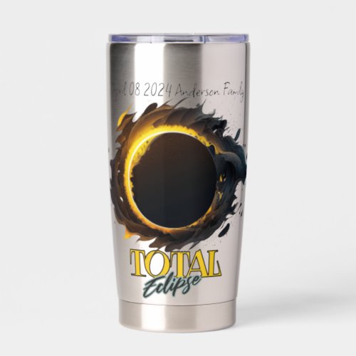 Solar Eclipse Gift April 8th 2024 Customizable Insulated Tumbler