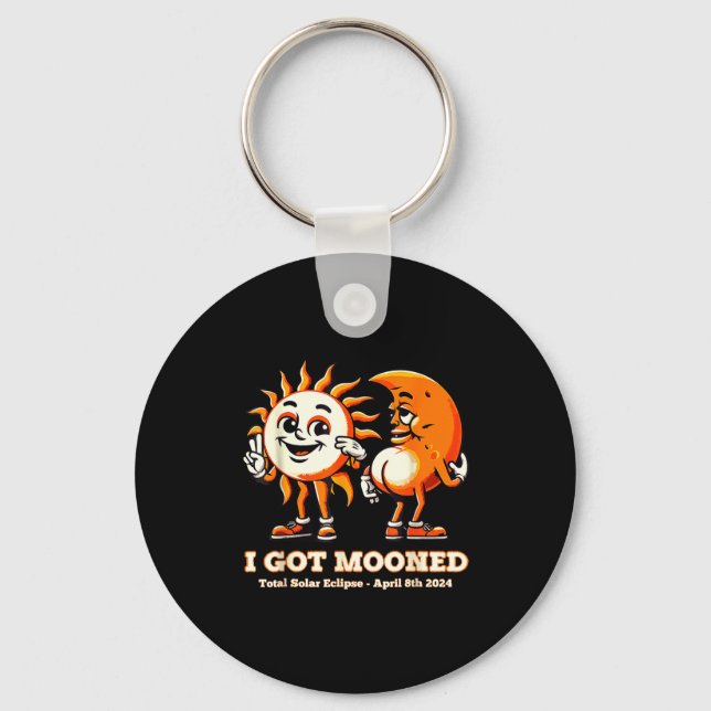 Solar Eclipse Got Mooned Total Keychain (Front)