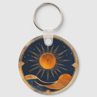 Solar Eclipse Graphic Art Add Text Custom Event Keychain