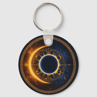 Solar Eclipse Graphic Art Add Text Custom Event Keychain