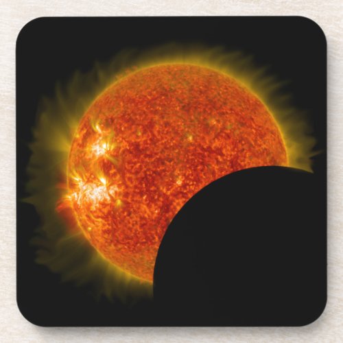 Solar Eclipse in Progress Beverage Coaster