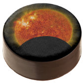Solar Eclipse in Progress Chocolate Covered Oreo (Angled)