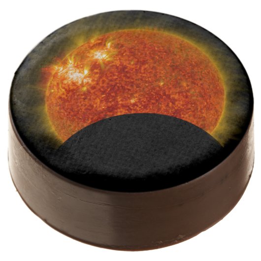 Solar Eclipse in Progress Chocolate Covered Oreo (Angled)