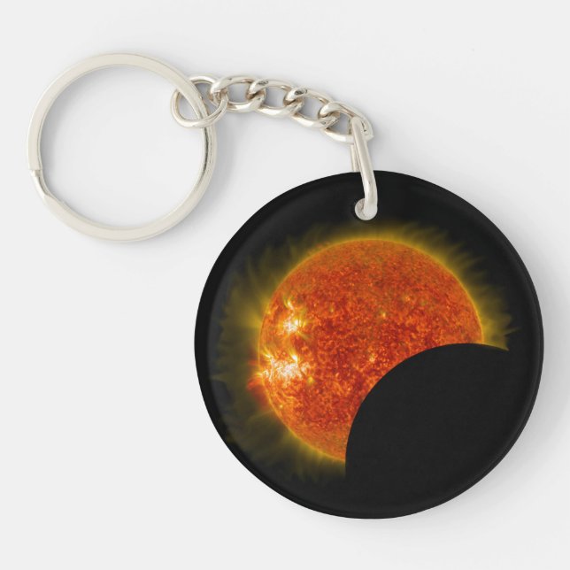 Solar Eclipse in Progress Keychain (Front)