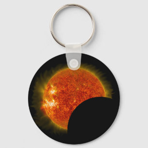 Solar Eclipse in Progress Keychain