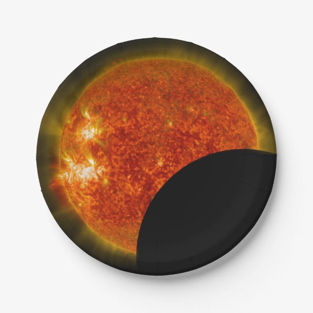 Solar Eclipse in Progress Paper Plates (Front)