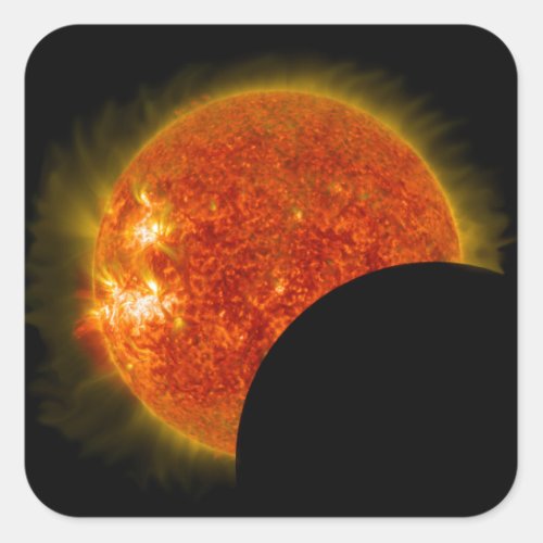 Solar Eclipse in Progress Square Sticker