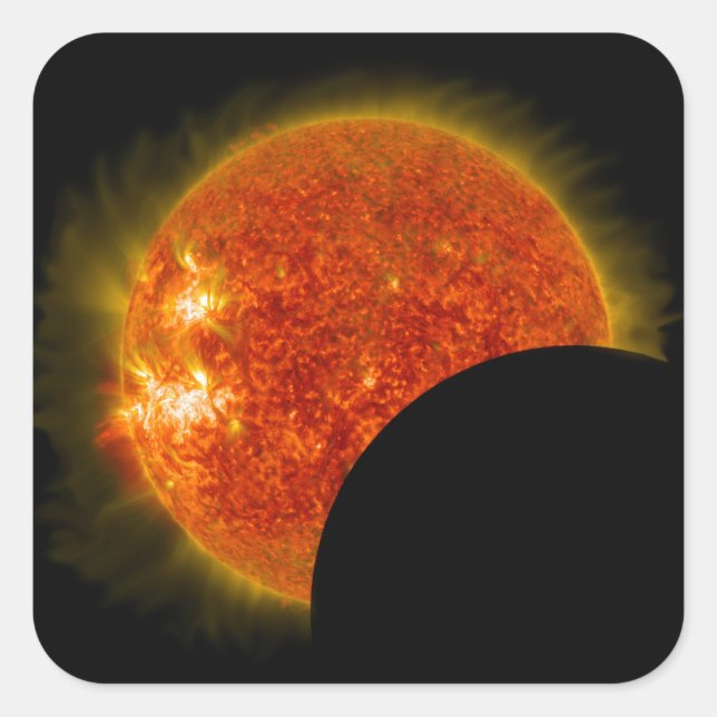 Solar Eclipse in Progress Square Sticker (Front)