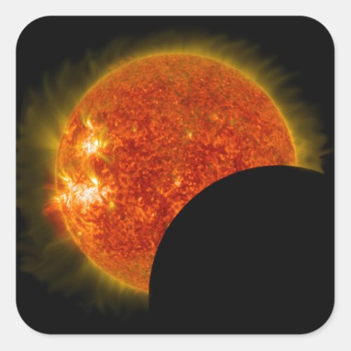 Solar Eclipse in Progress Square Sticker