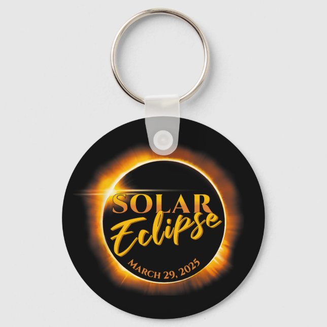  Solar Eclipse March 29 2025 Commemorative  Keychain (Front)