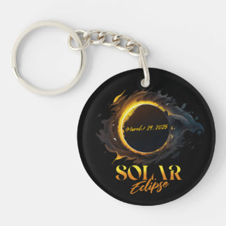 Solar Eclipse March 29 2025 Commemorative  Keychain