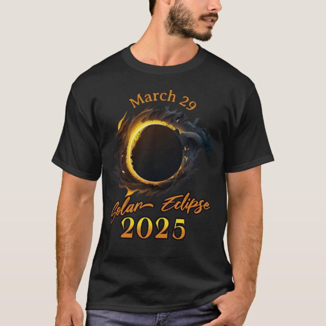  Solar Eclipse March 29 2025 Commemorative T-Shirt (Front)