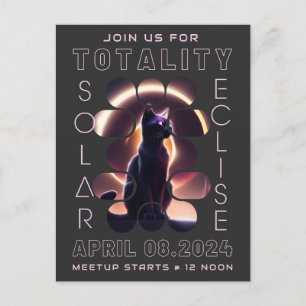 Solar Eclipse Meetup 2024 Invitation Postcard