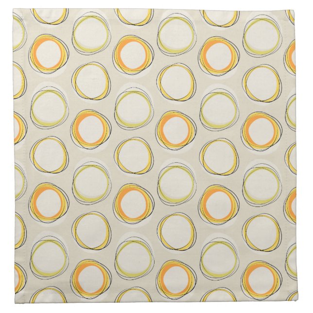Solar Eclipse Mid-Century Modern - Black lines Napkin (Front)