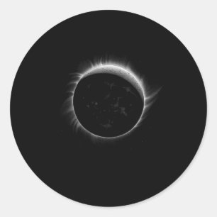 Solar Eclipse Moon And Sun Cool Event Graphic  Classic Round Sticker