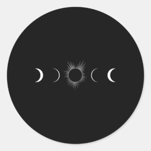 Solar Eclipse Moon Phases Totality  Classic Round Sticker