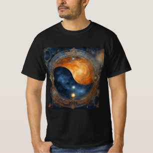 Solar Eclipse Mystical Balance 2024 Add Name Men's T-Shirt