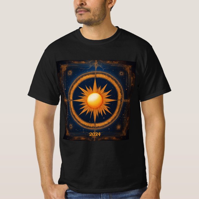 Solar Eclipse Mystical Balance 2024 Add Name Men's T-Shirt (Front)