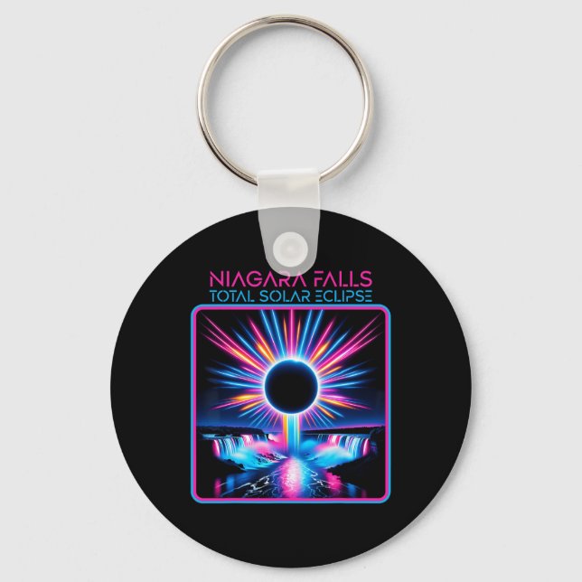Solar Eclipse Niagara Falls Totality Event Souveni Keychain (Front)