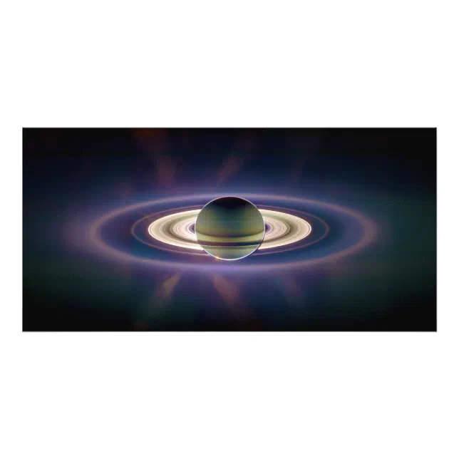 Solar Eclipse Of Saturn from Cassini Spacecraft Photo Print | Zazzle