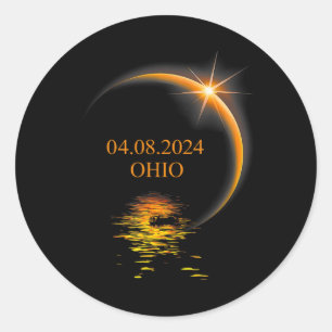 Solar Eclipse Ohio Usa Totality 1  Classic Round Sticker
