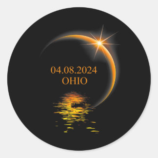 Solar Eclipse Ohio Usa Totality 1 Classic Round Sticker