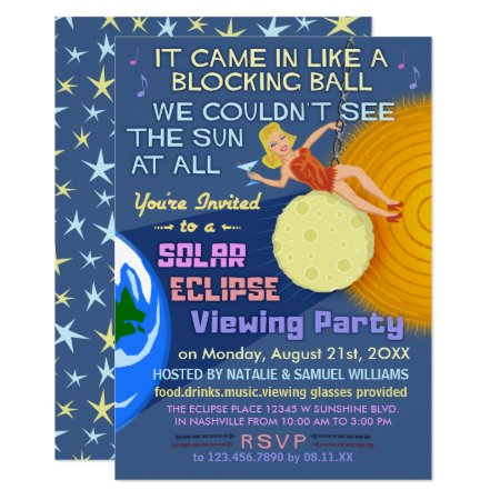 Solar Eclipse Party Funny Retro Sun Viewing 2017 Card