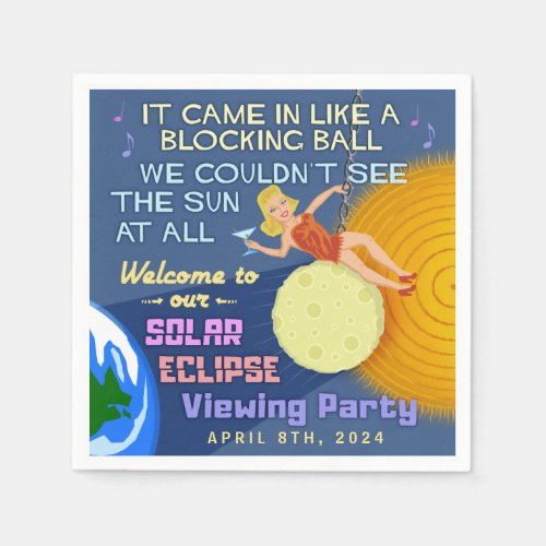 Solar Eclipse Party Funny Retro Sun Viewing 2024 Napkins