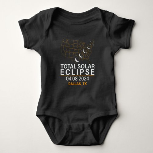 Solar Eclipse Path of Totality Custom City State Baby Bodysuit