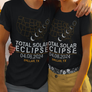 Solar Eclipse Path of Totality Custom City State T-Shirt