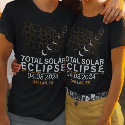 Solar Eclipse Path of Totality Custom City State T_Shirt