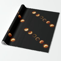 Solar Eclipse Phases Wrapping Paper