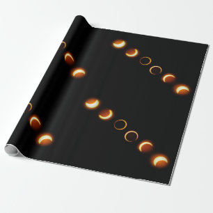 Solar Eclipse Phases Wrapping Paper