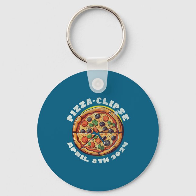 Solar Eclipse Pizza Clipse Eclipse Keychain (Front)
