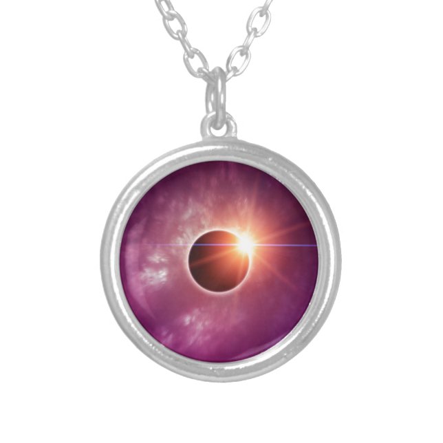 Solar Eclipse Silver Plated Necklace (Front)