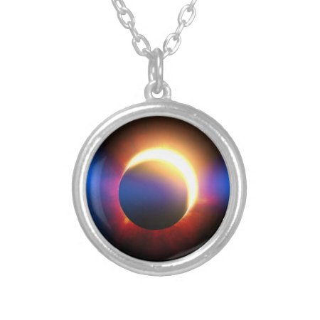 Solar Eclipse Silver Plated Necklace