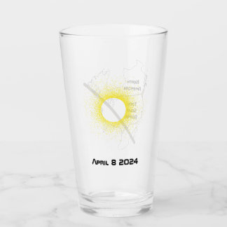 Solar eclipse souvenir drinking glass