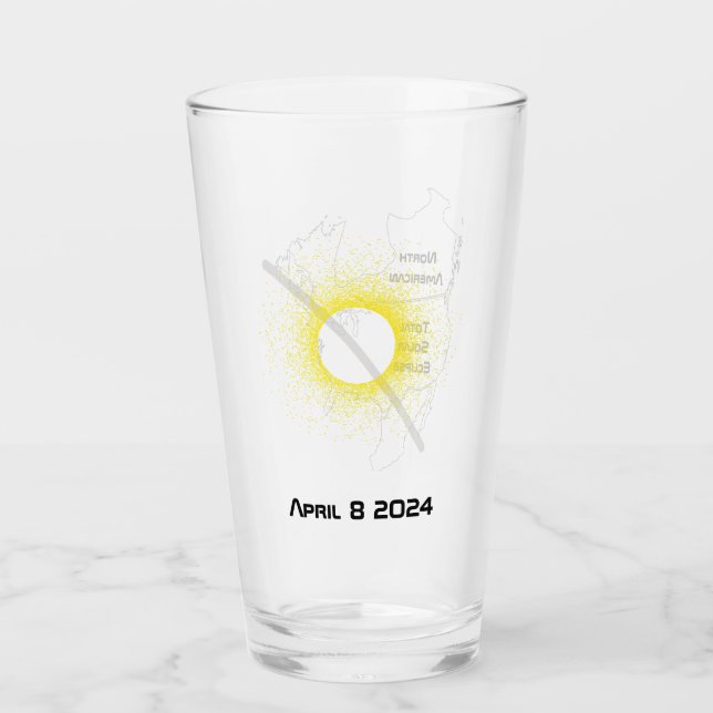 Solar eclipse souvenir drinking glass  (Front)
